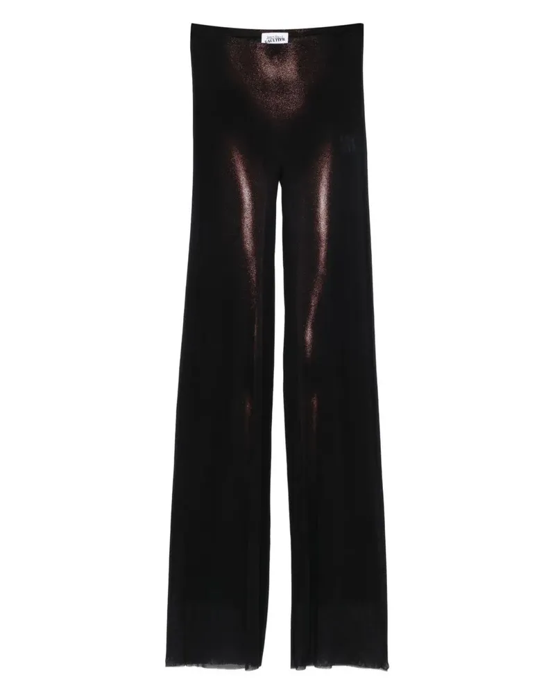 Jean Paul Gaultier Mesh Straight Trouser Printed "Body Dust Black