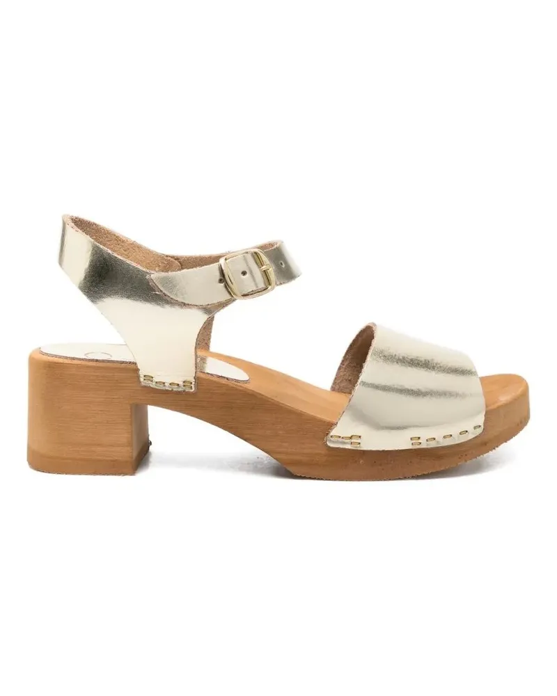 Bosabo Cuir Daim Medium Heel T. 050 Sandals Metallic