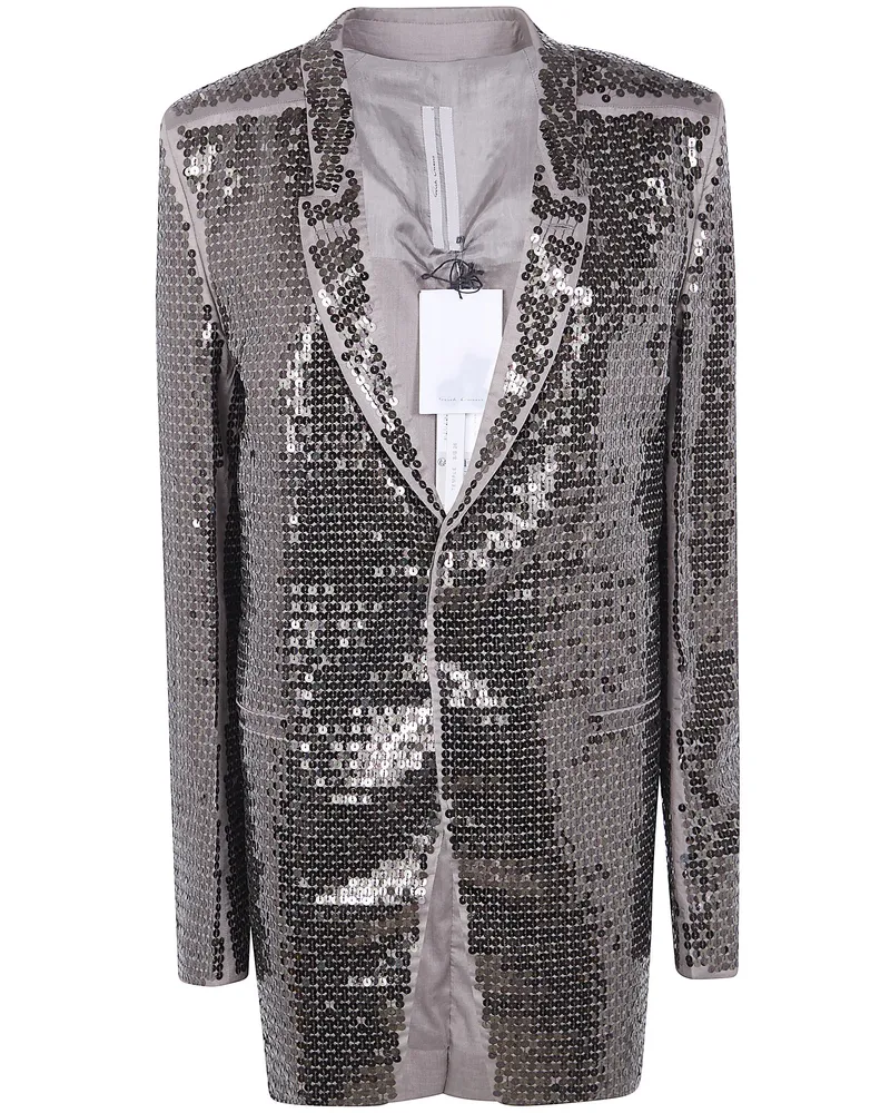 Rick Owens Concordian' Embroidered Jacket Gray