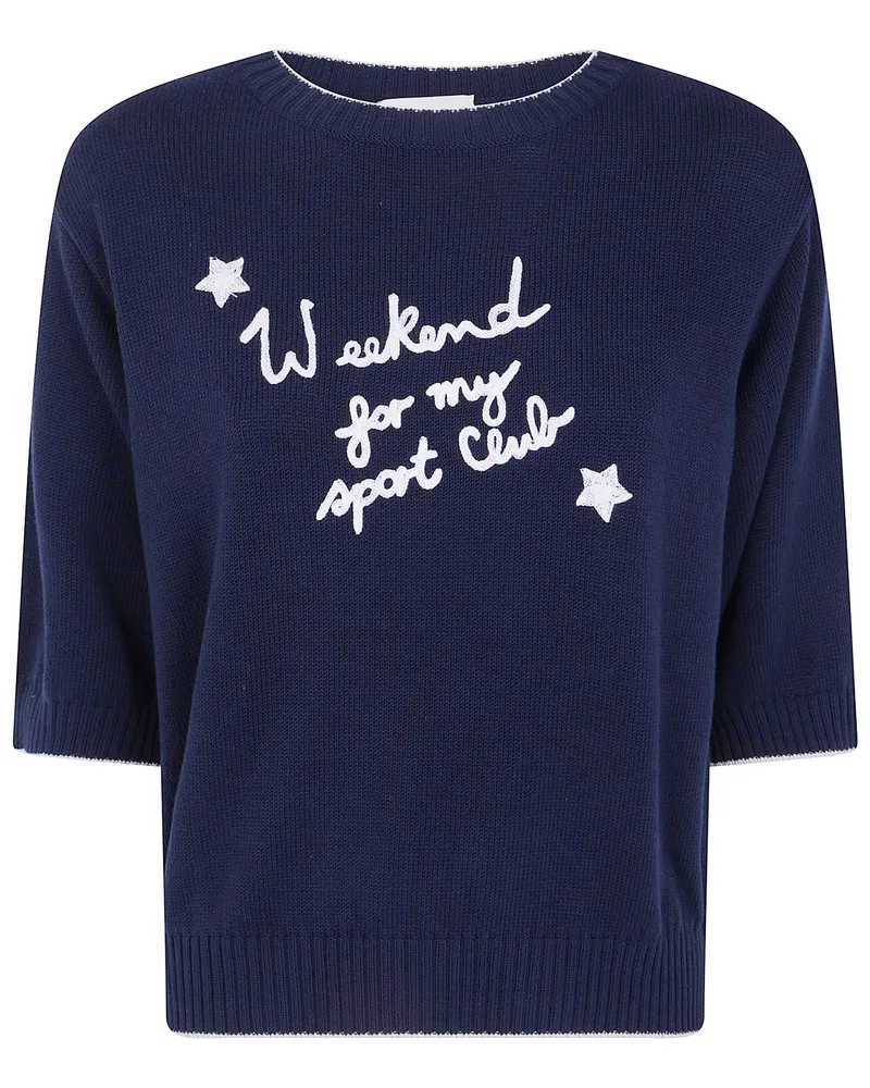 Max Mara Sweater Embroidered "Wkd Fiacre Blue