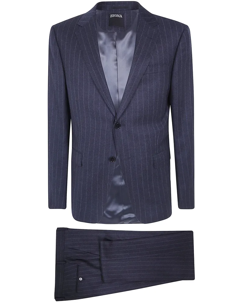 Ermenegildo Zegna Suit Striped "Z Luxury Tailoring Blue