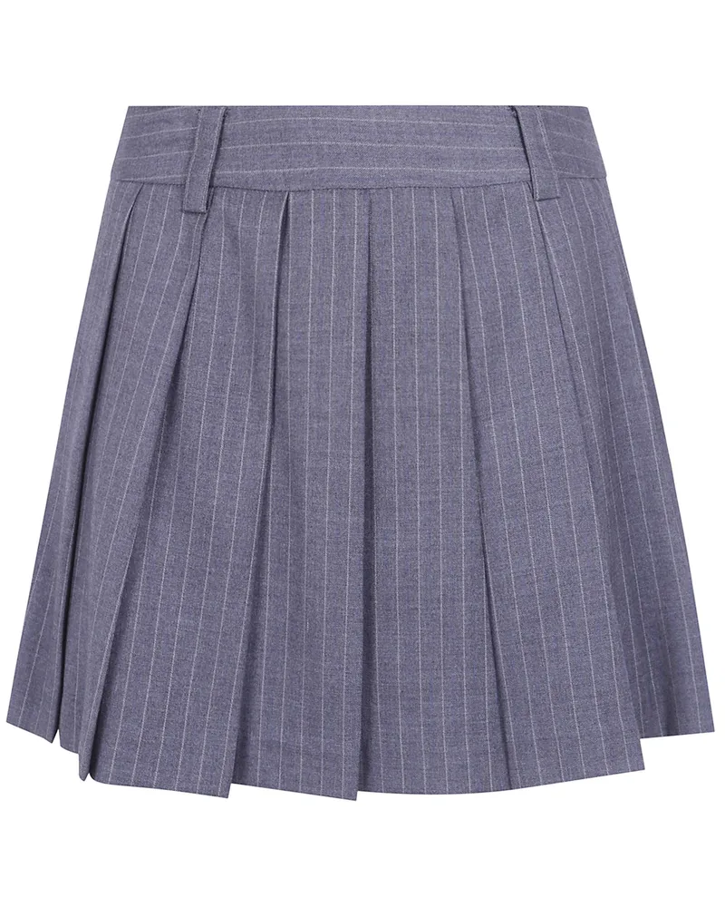 Dunst Mini Pleated Skirt Pleats Mini Striped Skirt Gray