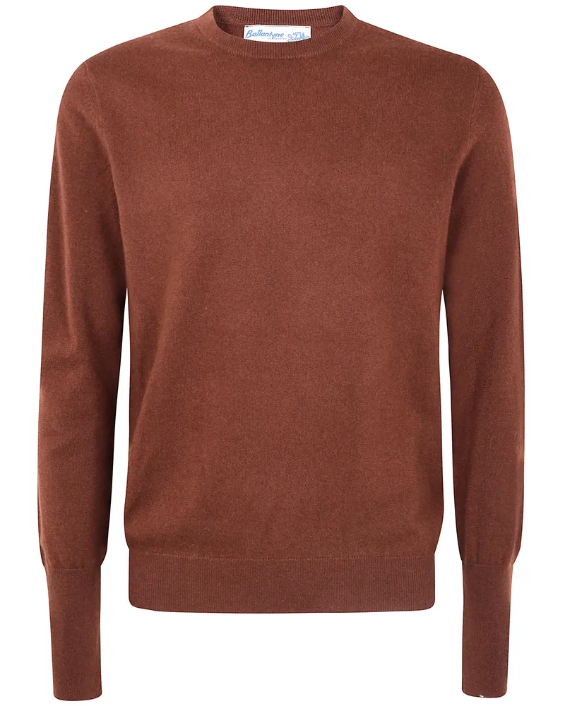Ballantyne R Neck Pullover Brown