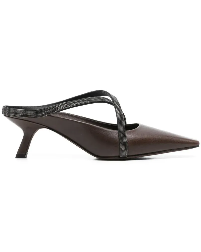 Brunello Cucinelli Square Pointed Sandals Brown