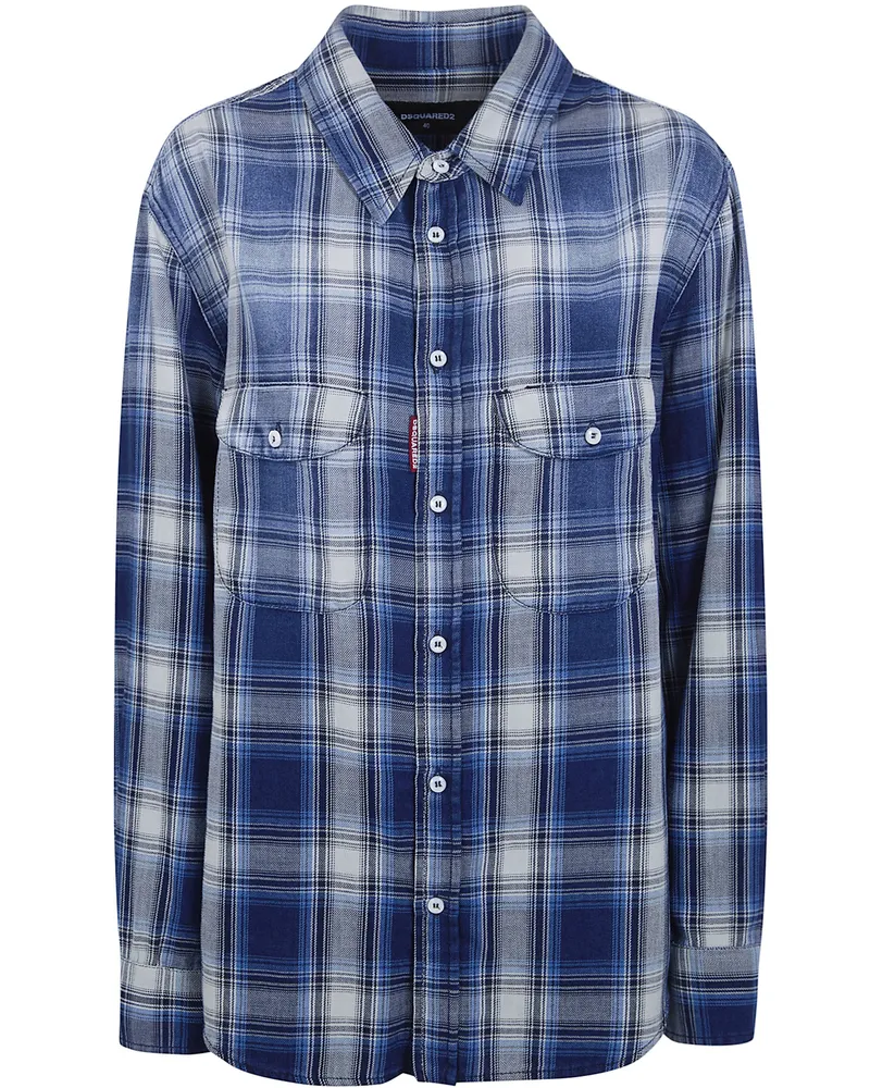 Dsquared2 Check Shirt Blue