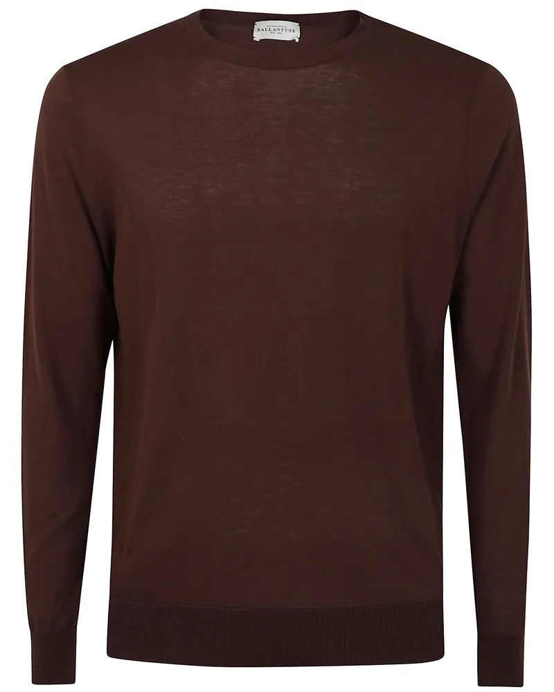 Ballantyne R Neck Pullover Brown