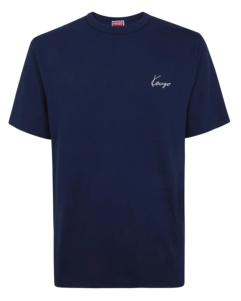 Kenzo Gots Kenzo Archive Rose Outlined Classic T-Shirt Blue