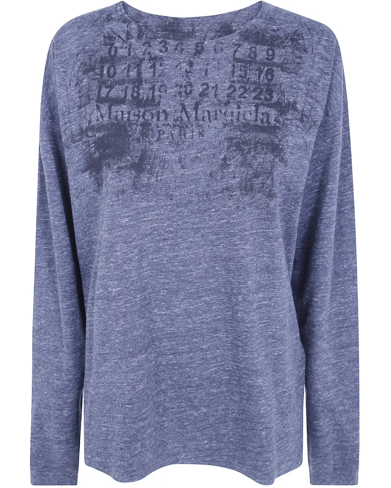 Maison Margiela T-Shirt Long Sleeve "Numbers Gray