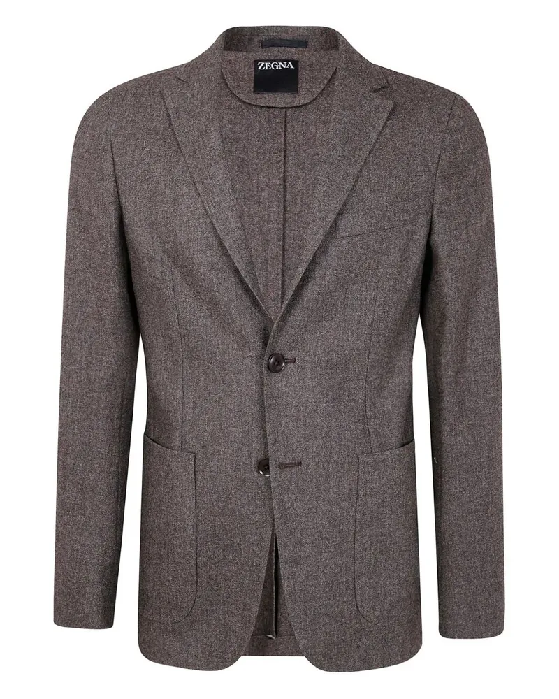 Ermenegildo Zegna Wool Cotton And Cashmere Jacket Gray