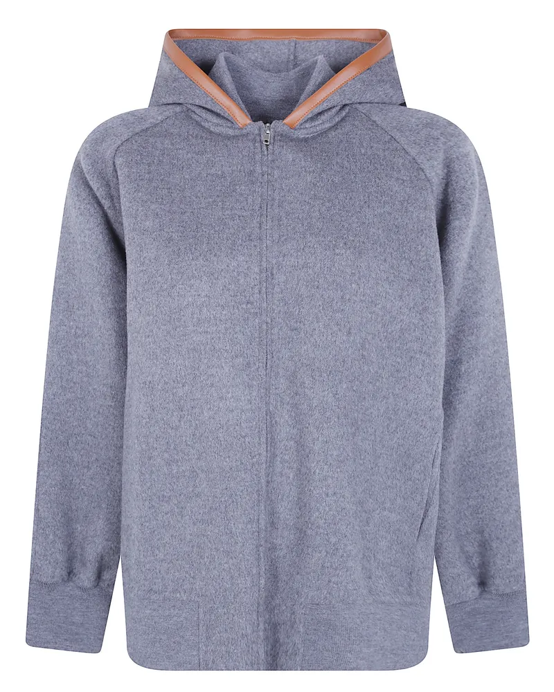 Semicouture Jacket Hooded "Double Wool Hooded Bomber Gray