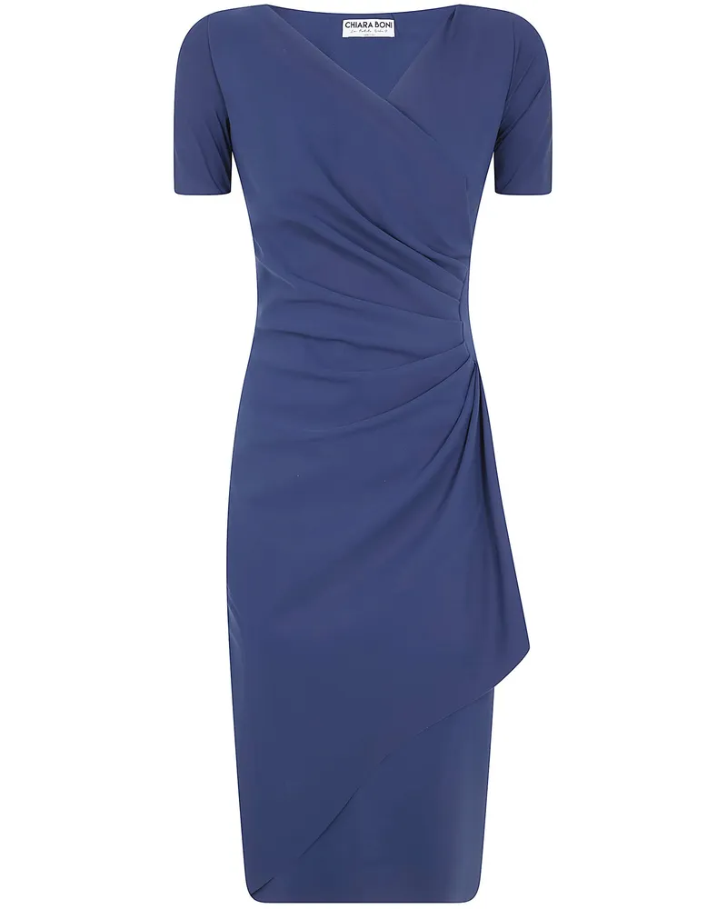 Chiara Boni Charisse" Short Sleeves Jersey Dress Blue