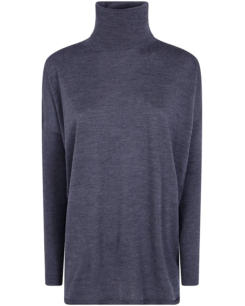 Gentryportofino Sweater Wool-Silk "D603wa G0018 Antharice Gray