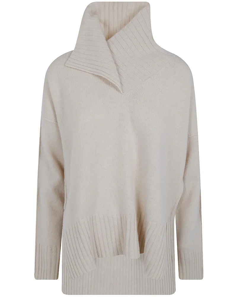 Pier Antonio Gaspari High Neck Sweater "High Neck Sweater With Patches White