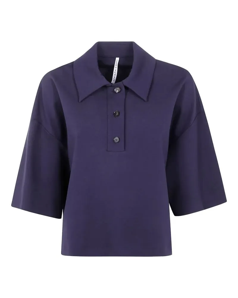 Liviana Conti Libby Jersey 3/4 Sleeve Blouse Blue