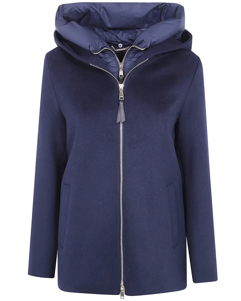 Seventy Windbreaker Short Coat "Nylon Details Blue