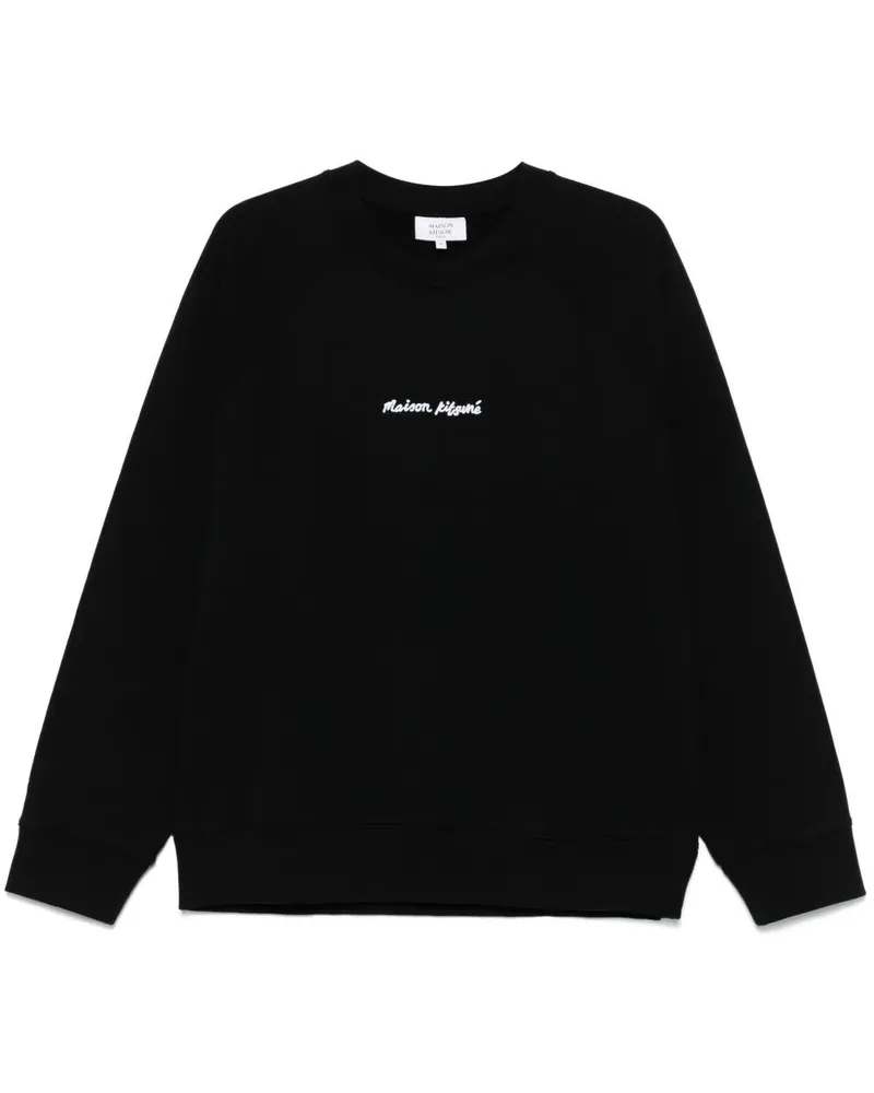Kitsuné Maison Kitsune Embroidery Oversize Reglan Sweatshirt Black