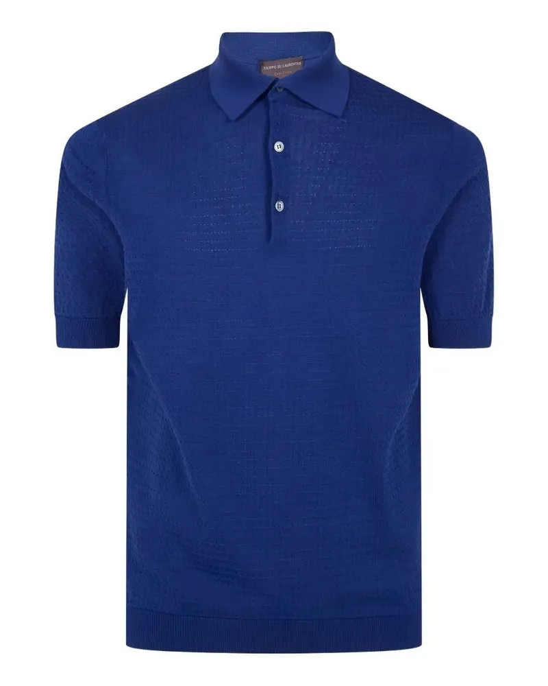 Filippo de Laurentiis Short Sleeves Polo Shirt Blue