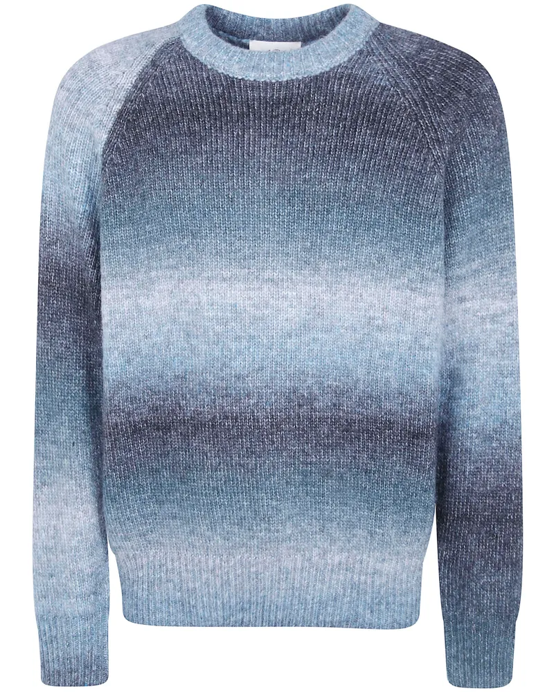 LES DEUX Round Neck Gradient Knit Sweater Green