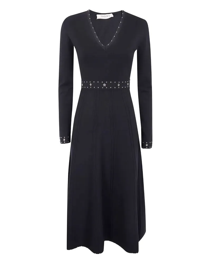 Twin-Set Long Sleeve Dress With Belt Black