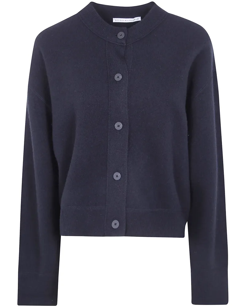 Studio Nicholson Cardigan Crew Neck "Crew Neck Cardigan Black