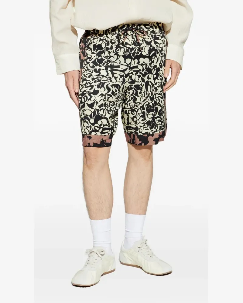 Dries van Noten Piperi Printed Shorts Black
