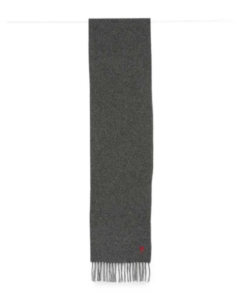 AMI Paris Scarf Wool "Quota Ami De Coeur Gray