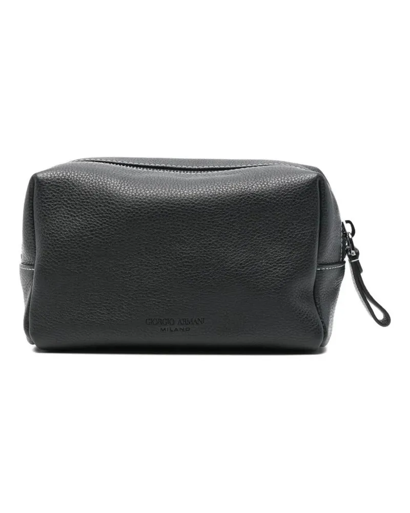 Giorgio Armani Leather Flat Case Blue