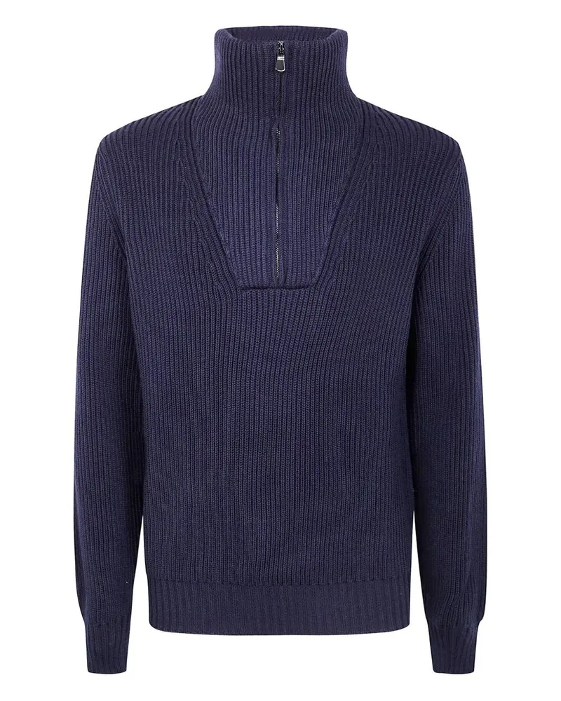 Filippo de Laurentiis Half Zip Sweater Blue