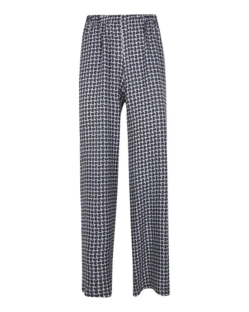 Laura Urbinati Elastic Waist Wide Leg Trousers White