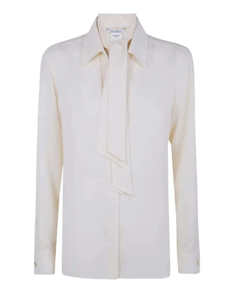 Max Mara Mxmcolmo" Silk Scarf Shirt White