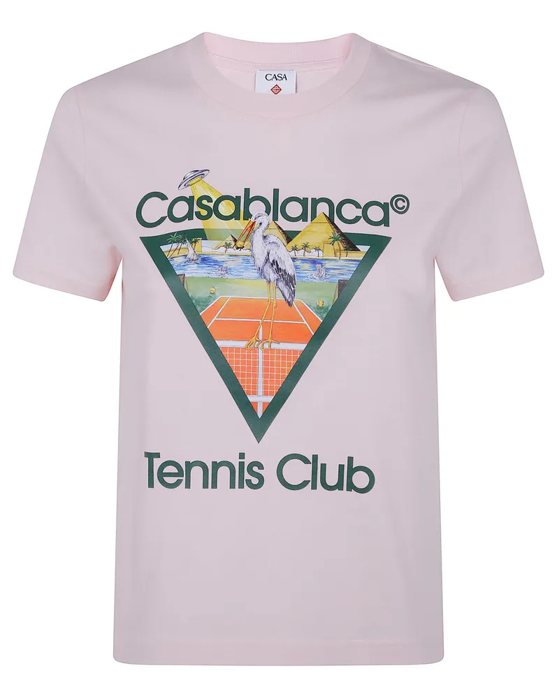 Casablanca Paris T-Shirt Fitted "Tennis Club Triangle Pink