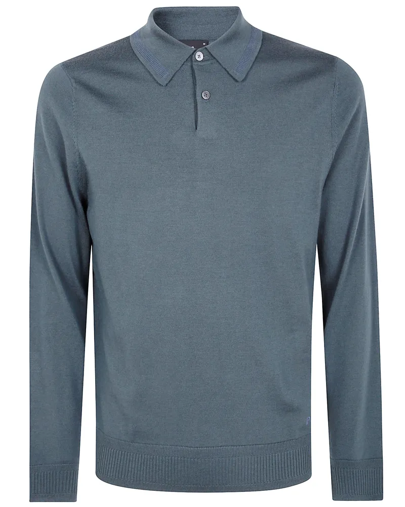 Paul Smith Mens Sweater Ls Polo Green