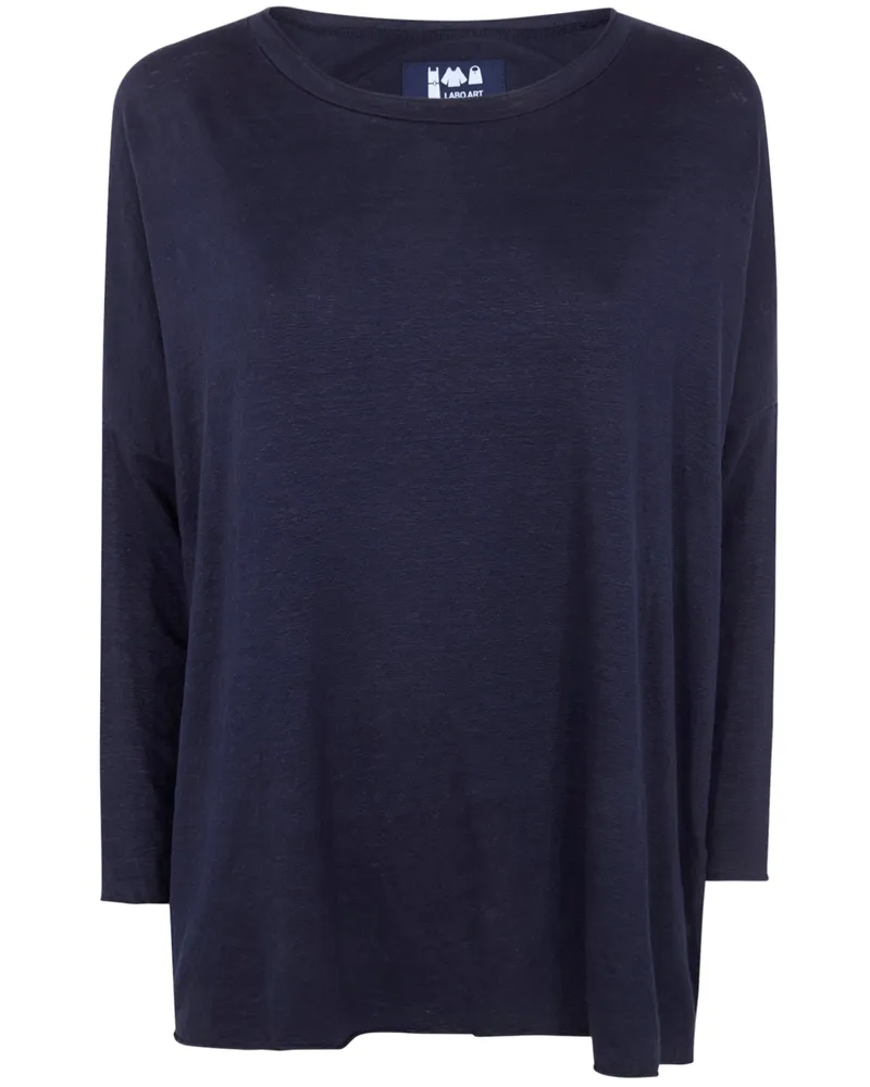 LABO.ART LABO. ART "Ata" Lieto Linen Round Neck Sweater Blue