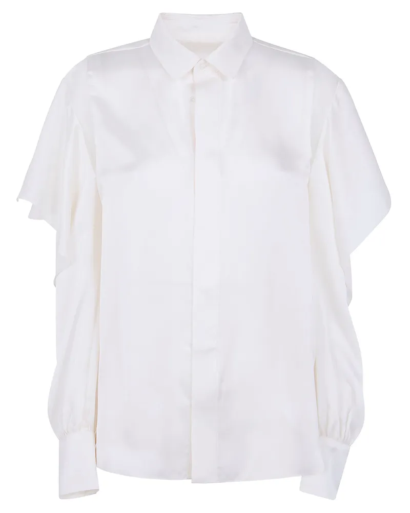 Sacai Satin X Chiffon Shirt Beige