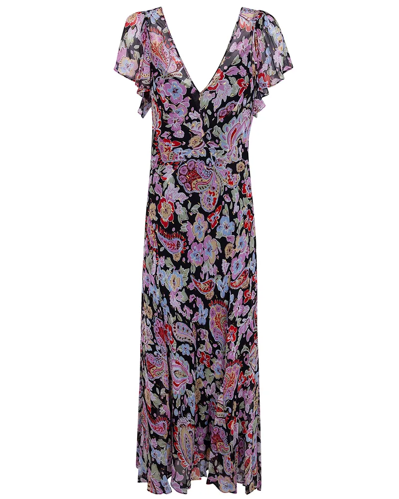 RIXO Bexley Dress Cara Floral Black Pink