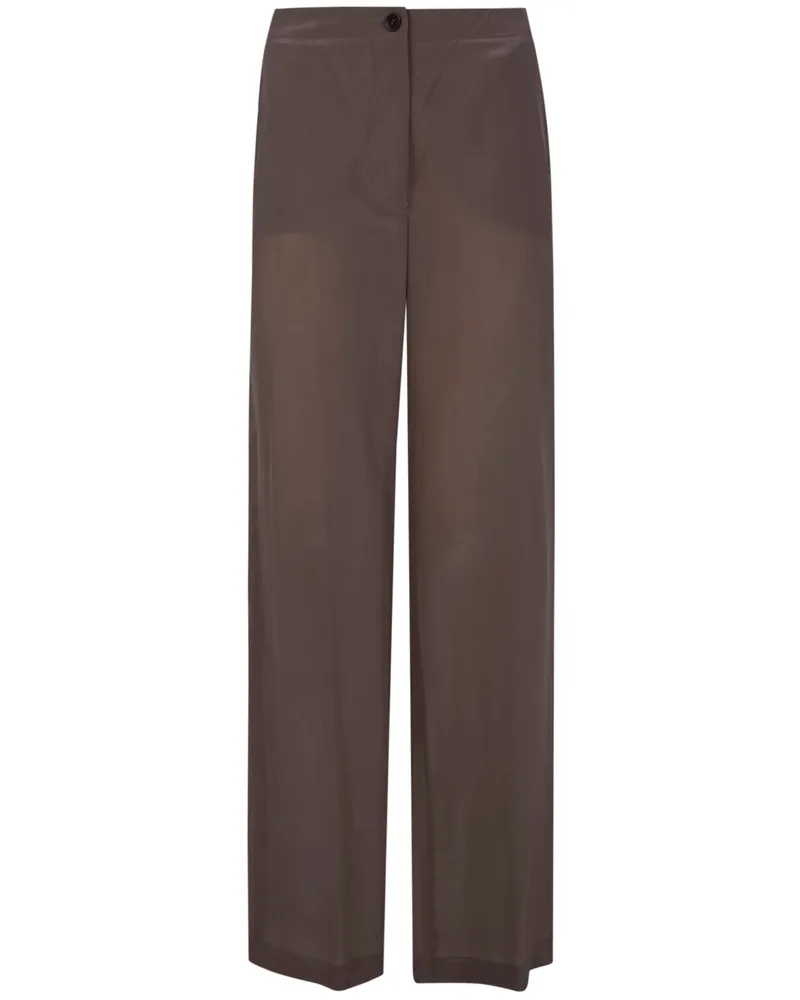 Seventy Mixed Silk Sand Wash Trousers Brown