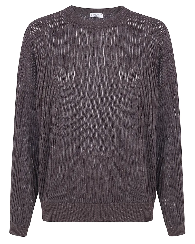 Brunello Cucinelli Round Neck Sweater Brown