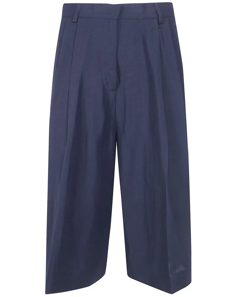 Fabiana Filippi Cropped Wide Leg Trousers Blue