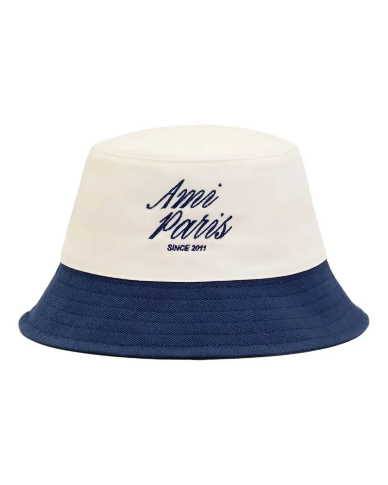 AMI Paris Bicolor "Ami Paris" Hat Blue