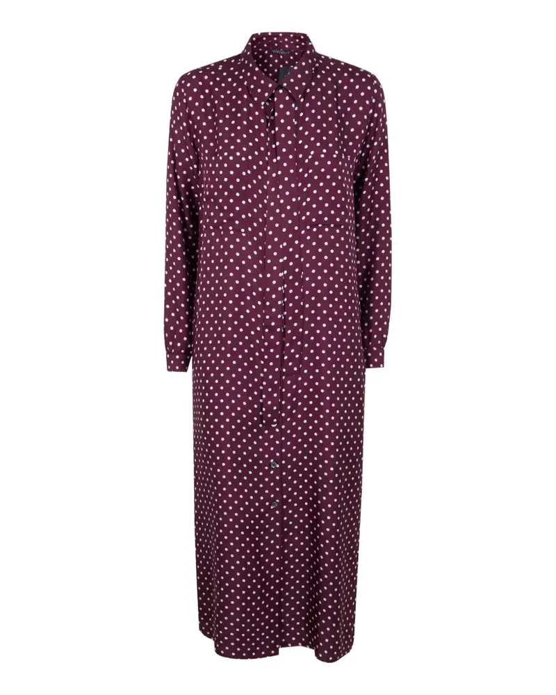 Laura Urbinati Belt Long Sleeves Shirt Dress Red