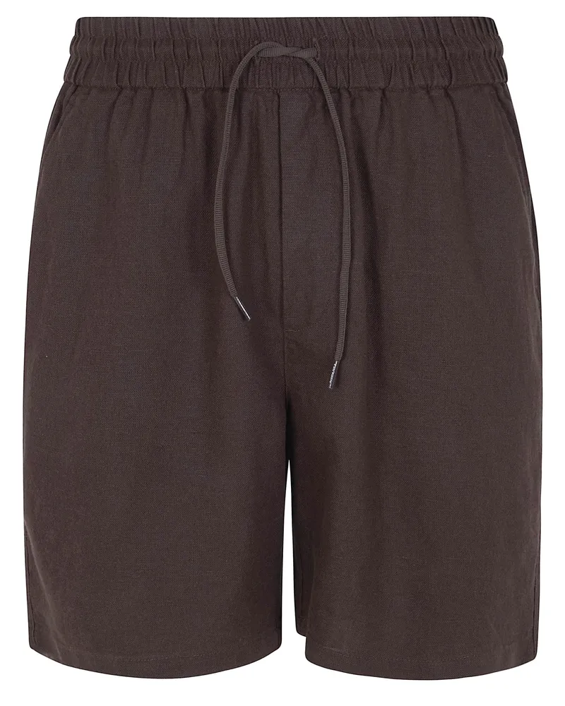 LES DEUX Otto" Linen Shorts Brown