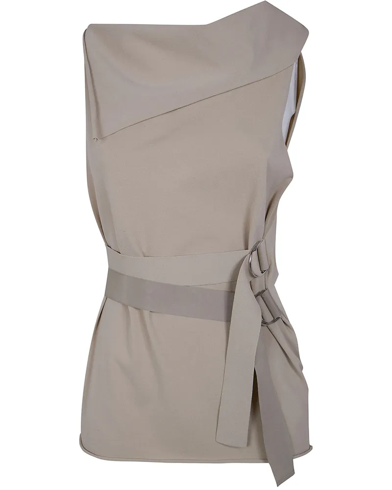Pier Antonio Gaspari Stretch Metal Tank Top Beige