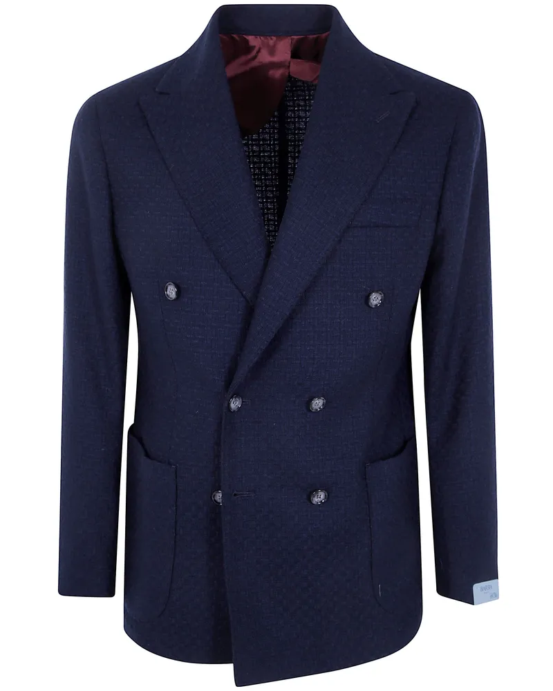 BARBA Double-Breasted Jacket "Bactive Blue