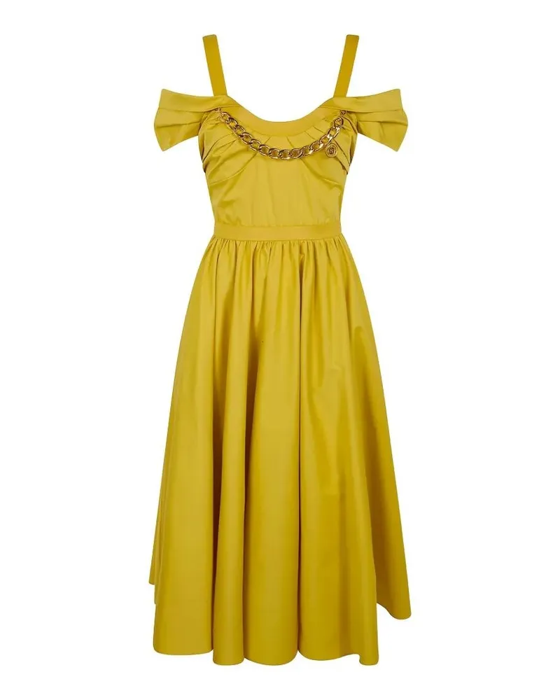 Elisabetta Franchi Midi Dress Yellow