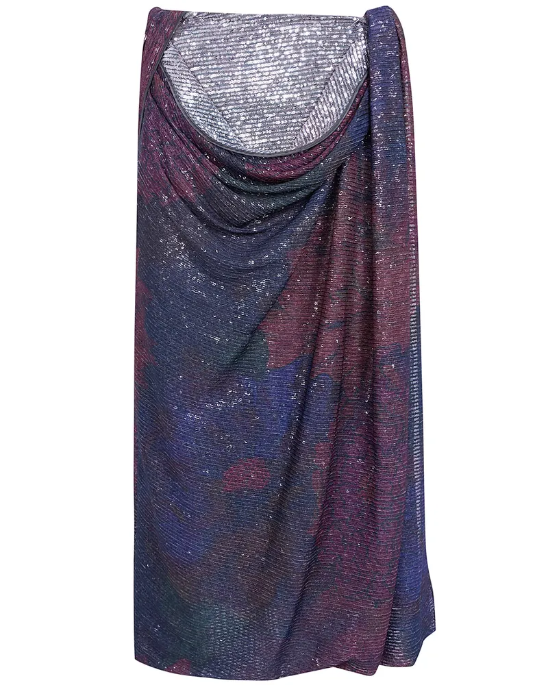 Maison Margiela Skirt Draped Maxi "Sequins Draped Maxi Skirt Blue
