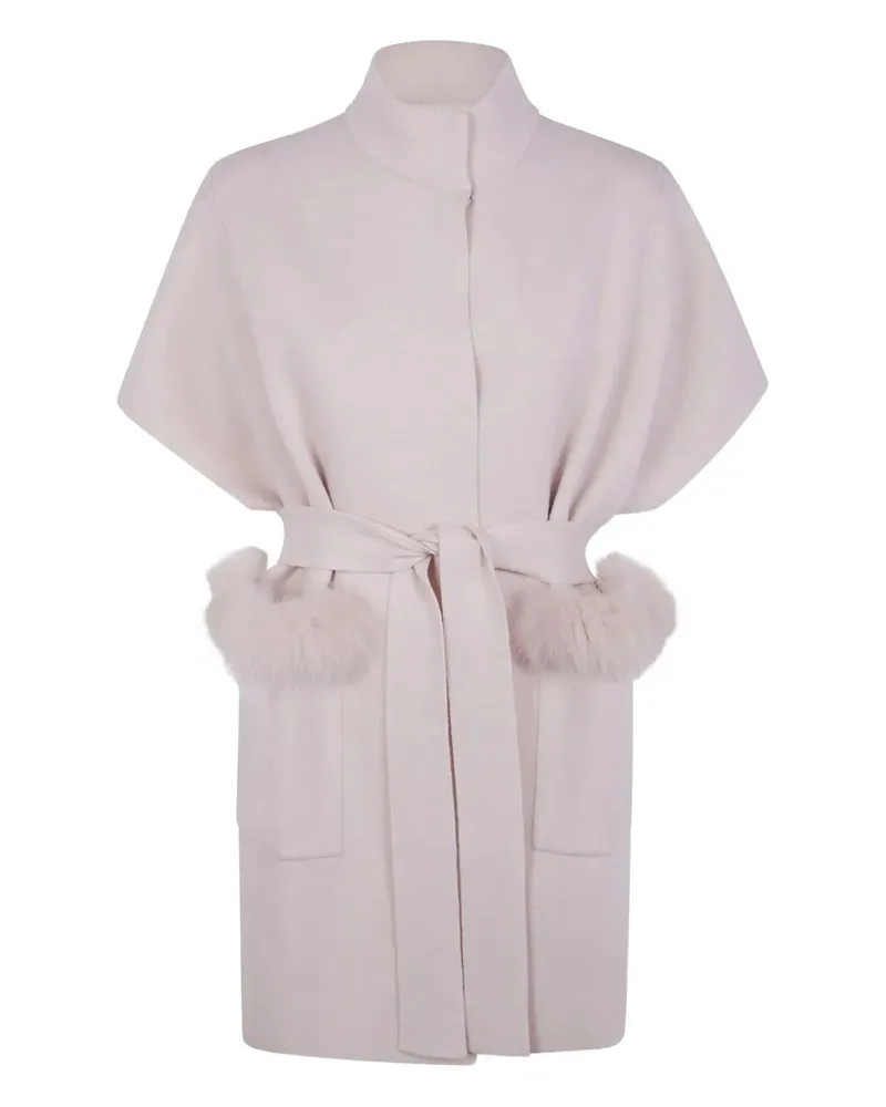 D.EXTERIOR D. EXTERIOR Cashmere Double Fox Cape White