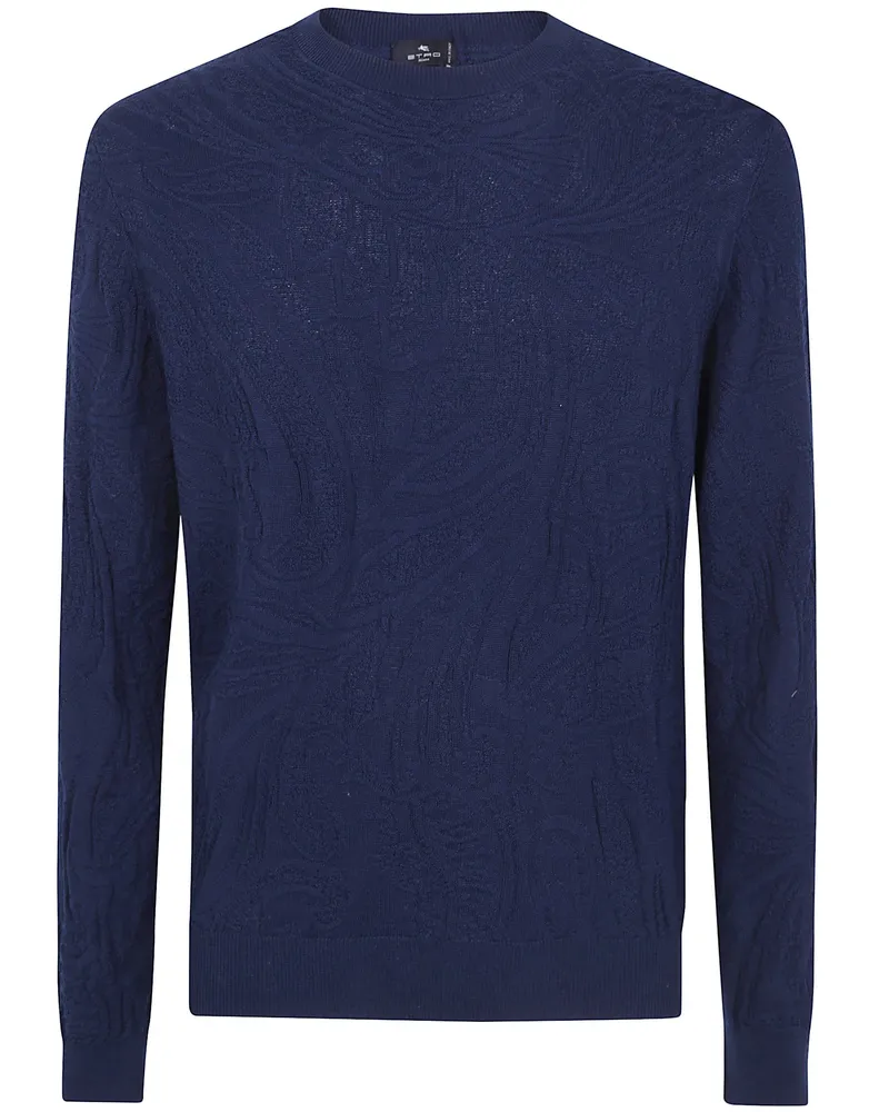 Etro Sweater Round Neck "Mrkf0096au12nb0310 B0310 Blue