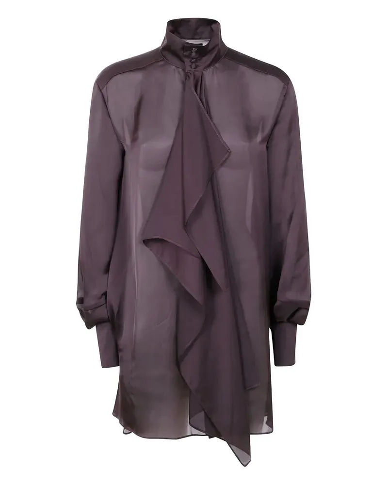 Sacai Turtle Neck Satin Dress Brown