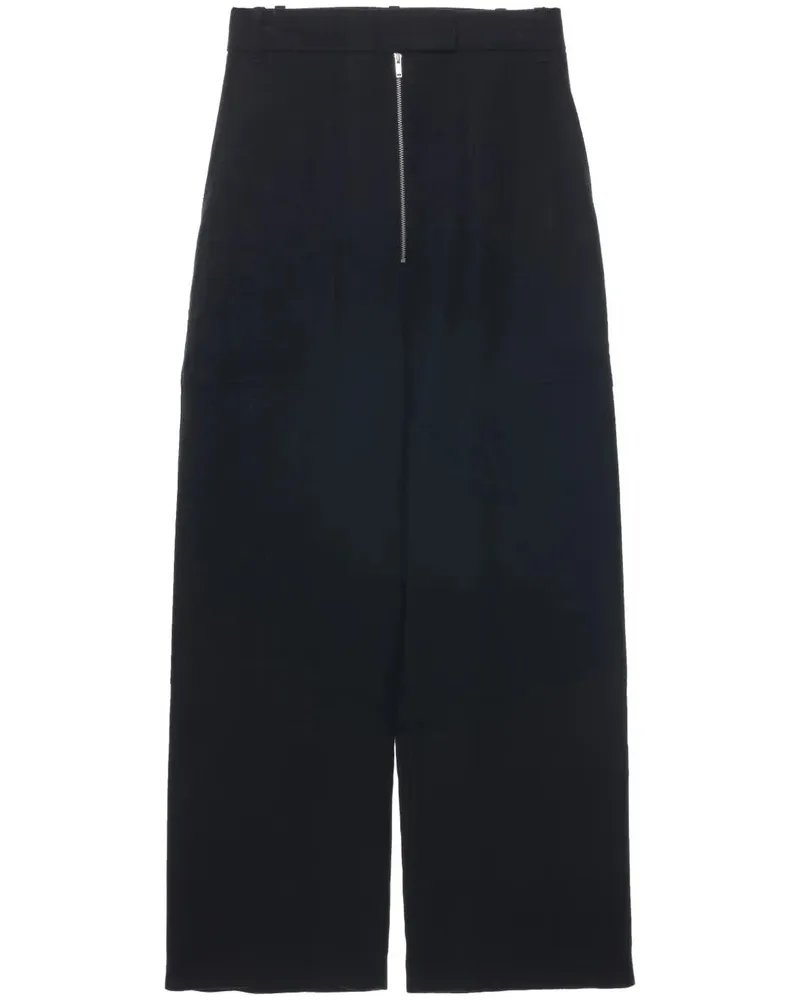 Studio Nicholson Zip Front Wide Leg Pants Black