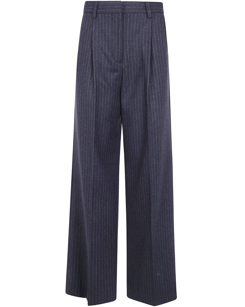 Filippa K Pinstripe Flannel Pants "Darcey Gray